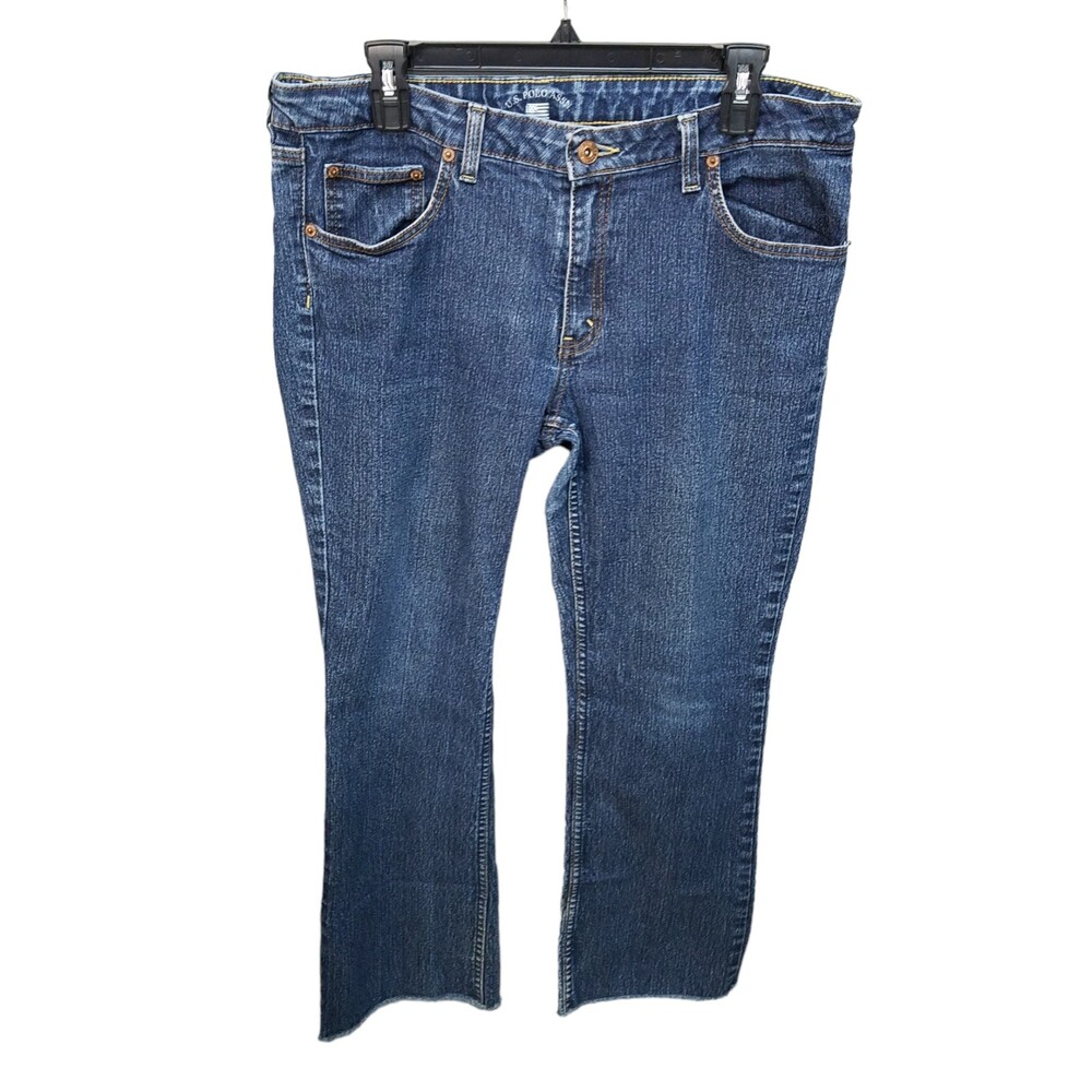 US Polo Assn Womens Size 14 Blue Solid BootCut Jeans
